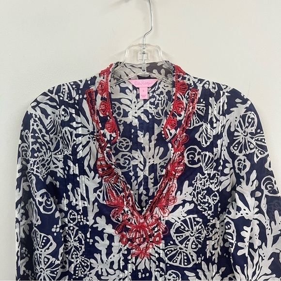 Lily Pulitzer Sarasota Beaded Tunic Top - Picture 3 of 12